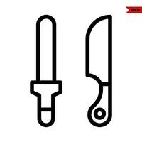 ilustración de icono de línea de cuchillo vector