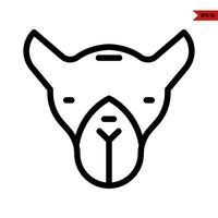 ilustration of animal head line icon