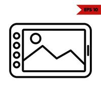 Illustration of tablet  line icon vector