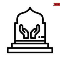 ilustration of mosque line icon vector