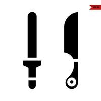 ilustration of knife glyph icon vector