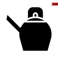 ilustration of teapot glyph icon vector