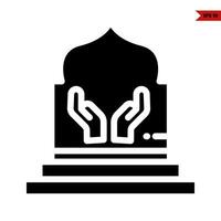 ilustración del icono de glifo de mezquita vector