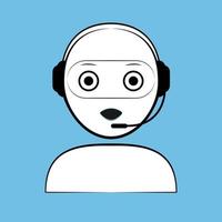 Voice support service chat bot symbol. Robot Online help customer assistant support icon. vector illustration