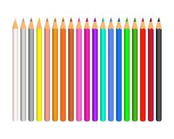 conjunto de vectores de lápices de colores de colores