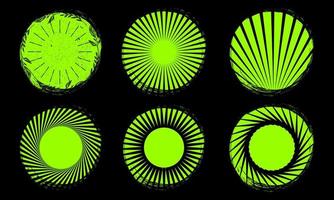 collection of abstract radial brushes in circle shape vector