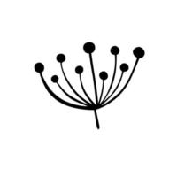 Black Pollen silhouette on white background. Vector illustration about nature.