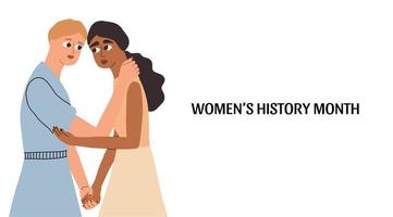 Banner for Women's History Month. Vector illustration in hand drawn style