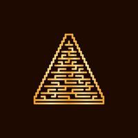 Old Egypt Pyramid vector concept colorful icon in outline style