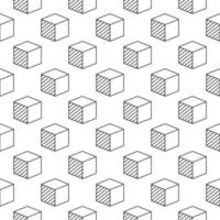 Patrón geométrico de cubo impreso en 3d - fondo transparente de vector