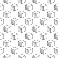 3D Printed Cube geometric pattern - vector seamless background