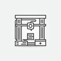 3d printer vector three-dimensional printing technology concept line icon