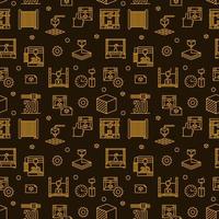 3d Printing Technology concept seamless pattern. Vector background