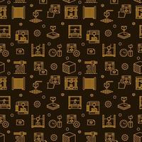 3d Printing Technology concept seamless pattern. Vector background