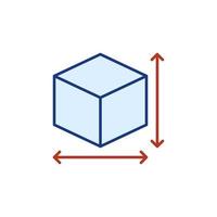 Cube Measurement vector concept colored icon or symbol