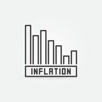 gráfico de inflación vector concepto lineal mínimo icono o signo