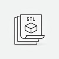 STL files for 3D Printing vector concept outline icon