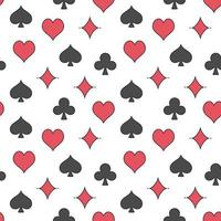 Seamless Pattern with Playing Card Suits - Modern Poker background vector