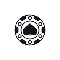 Spades Poker Chip vector concept solid icon or sign