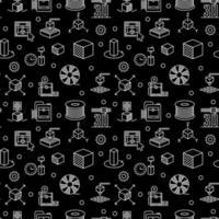 Three-Dimensional Printing vector 3D Print concept linear seamless pattern