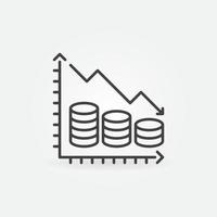 Inflation Graph with Coins vector concept linear icon