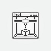 Printer for 3D Printing vector concept creative linear icon or sign