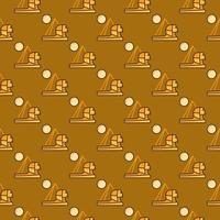 Sphinx and Egypt Pyramid vector geometric colored seamless pattern