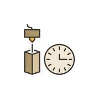 3D Printing Time vector Clock concept colored icon