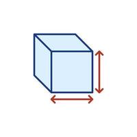 cubo medición vector concepto color simple icono