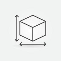 Cube Measurements vector concept linear icon or sign