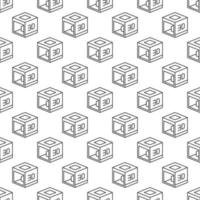 Vector 3d Printer concept linear minimal seamless pattern or background