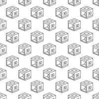 Vector 3d Printer concept linear minimal seamless pattern or background