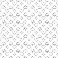 Card Suits geometric pattern - vector Gambling seamless background