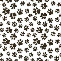 I Love Animals pattern - vector seamless background with Dog Paw Prints