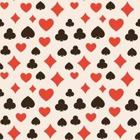Seamless creative pattern with playing card suits signs - retro background vector
