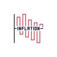 Inflation Falling Chart vector concept colored minimal icon