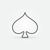 Spades Playing Card Suit vector concept thin line minimal icon