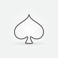 Spades Playing Card Suit vector concept thin line minimal icon