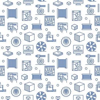 fondo transparente de la línea vectorial de fabricación aditiva. patrón lineal de impresora 3d vector