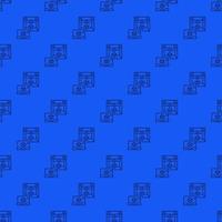 Laptop with 3d Printer geometric pattern - 3d Printing vector seamless background