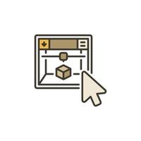Mouse Click on 3D Printer vector Printing concept colored icon