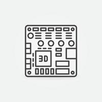 Motherboard for 3D printer vector concept icon in outline style