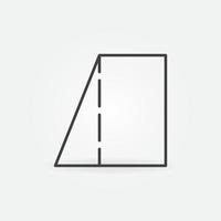 Rectangular Trapezoid vector geometric shape concept outline icon