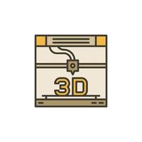 3D Printer Printing vector concept colored icon or sign