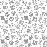 3D Printing Technology concept outline pattern. Vector seamless background