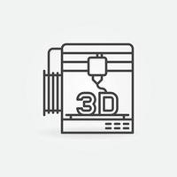 icono de concepto de vector de impresora 3d moderno en estilo de línea delgada