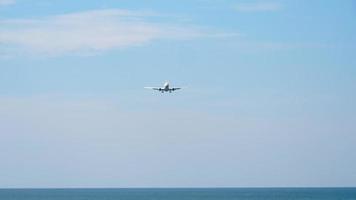 PHUKET, THAILAND NOVEMBER 27, 2017 - Boeing 737 HS DBO approaching before landing on the Phuket airport. Mai Khao beach video