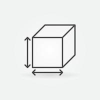 icono de concepto de vector de medición de cubo en estilo de esquema