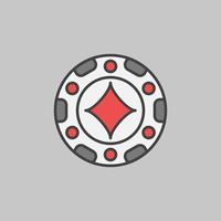 Diamonds Poker Chip vector concept colored icon or symbol