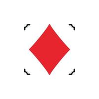 Diamonds Playing Card Suit vector concept simple red solid icon